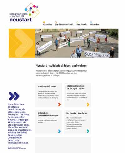 Entwurf für die neue Homepage Gestaltung