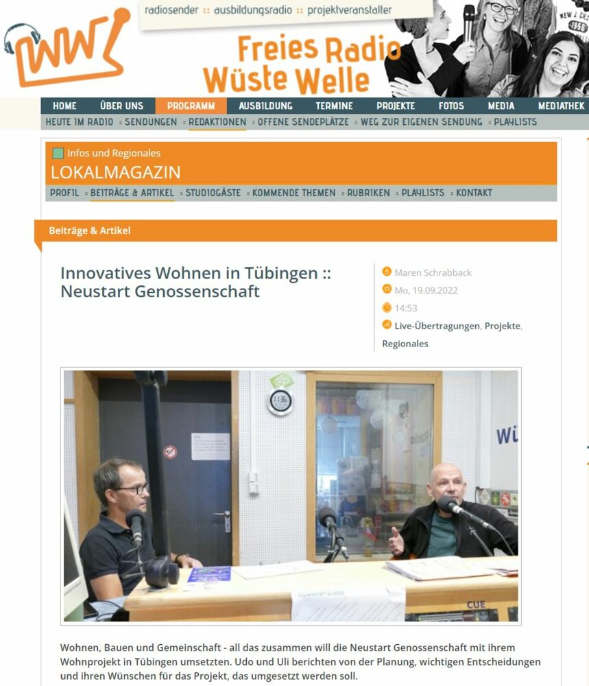 Neustart Tübingen im freien Radio 